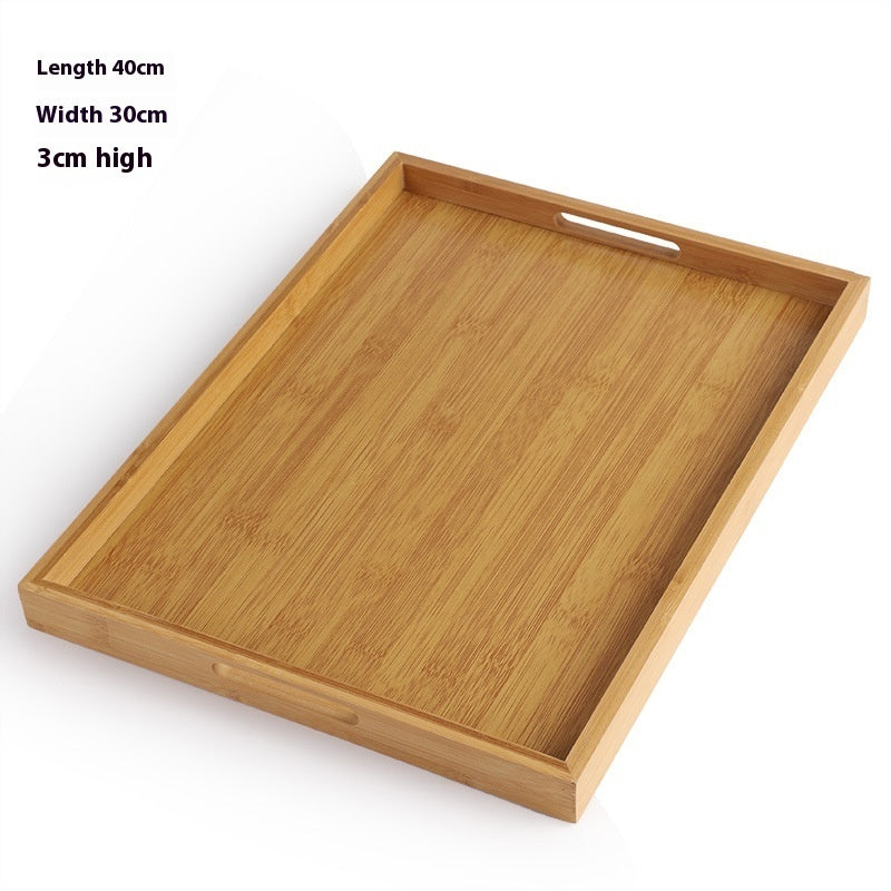 Plateau à thé en bambou rectangulaire - Design minimaliste et durable