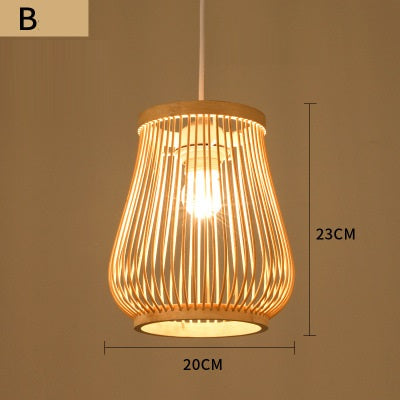 Luminaires suspendus en bambou rétro - Éclairage tissé, design unique
