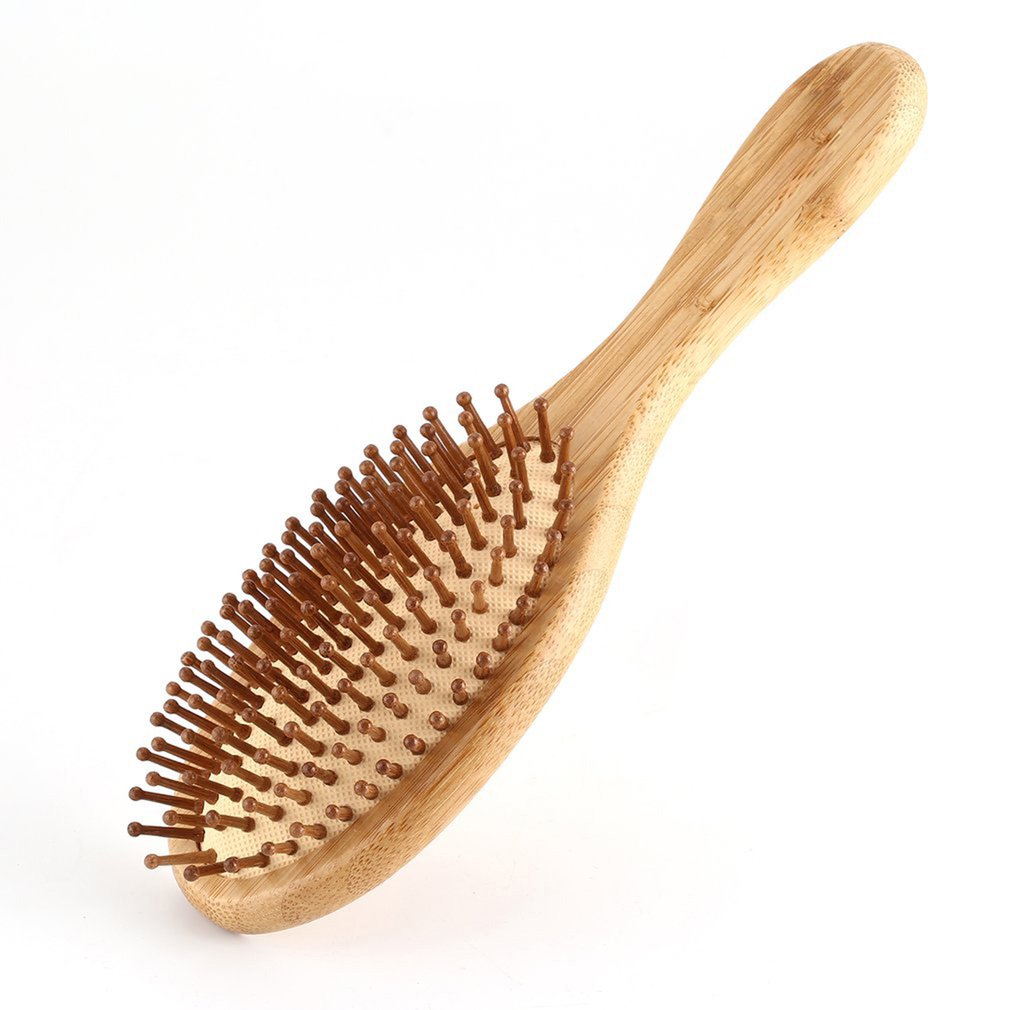 Peigne de massage en bambou carbonisé - doux et antistatique