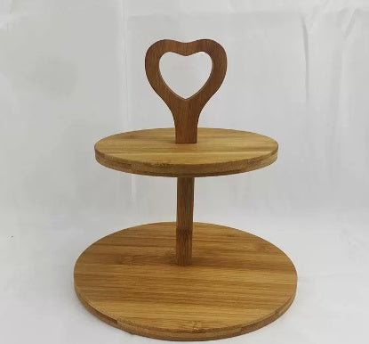 Plateau en bois à trois niveaux pour gâteaux - Idéal pour les collatio