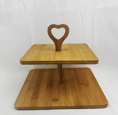 Plateau en bois à trois niveaux pour gâteaux - Idéal pour les collatio