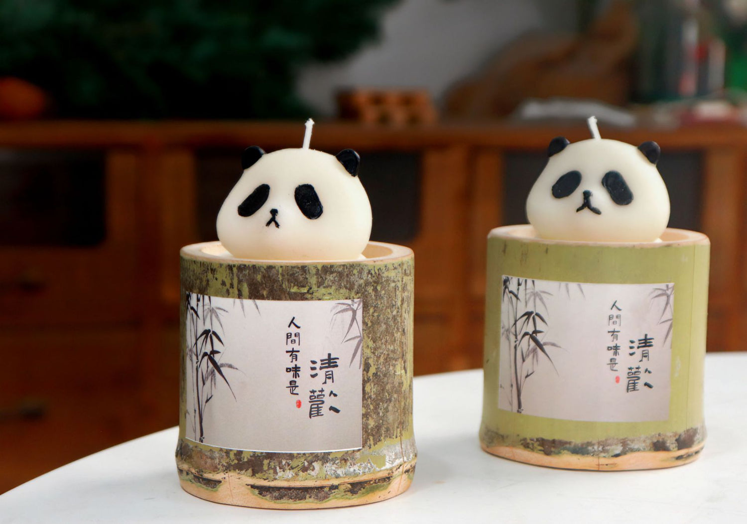 Bougie en bambou Panda - Aromathérapie et design écologique