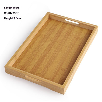 Plateau à thé en bambou rectangulaire - Design minimaliste et durable