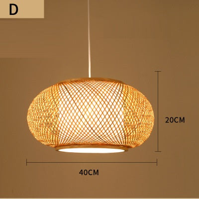 Luminaires suspendus en bambou rétro - Éclairage tissé, design unique