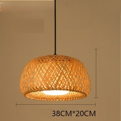 Luminaires suspendus en bambou rétro - Éclairage tissé, design unique