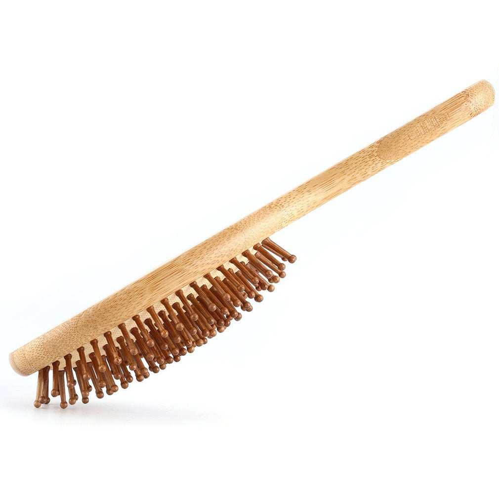 Peigne de massage en bambou carbonisé - doux et antistatique