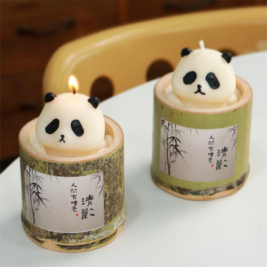 Bougie en bambou Panda - Aromathérapie et design écologique