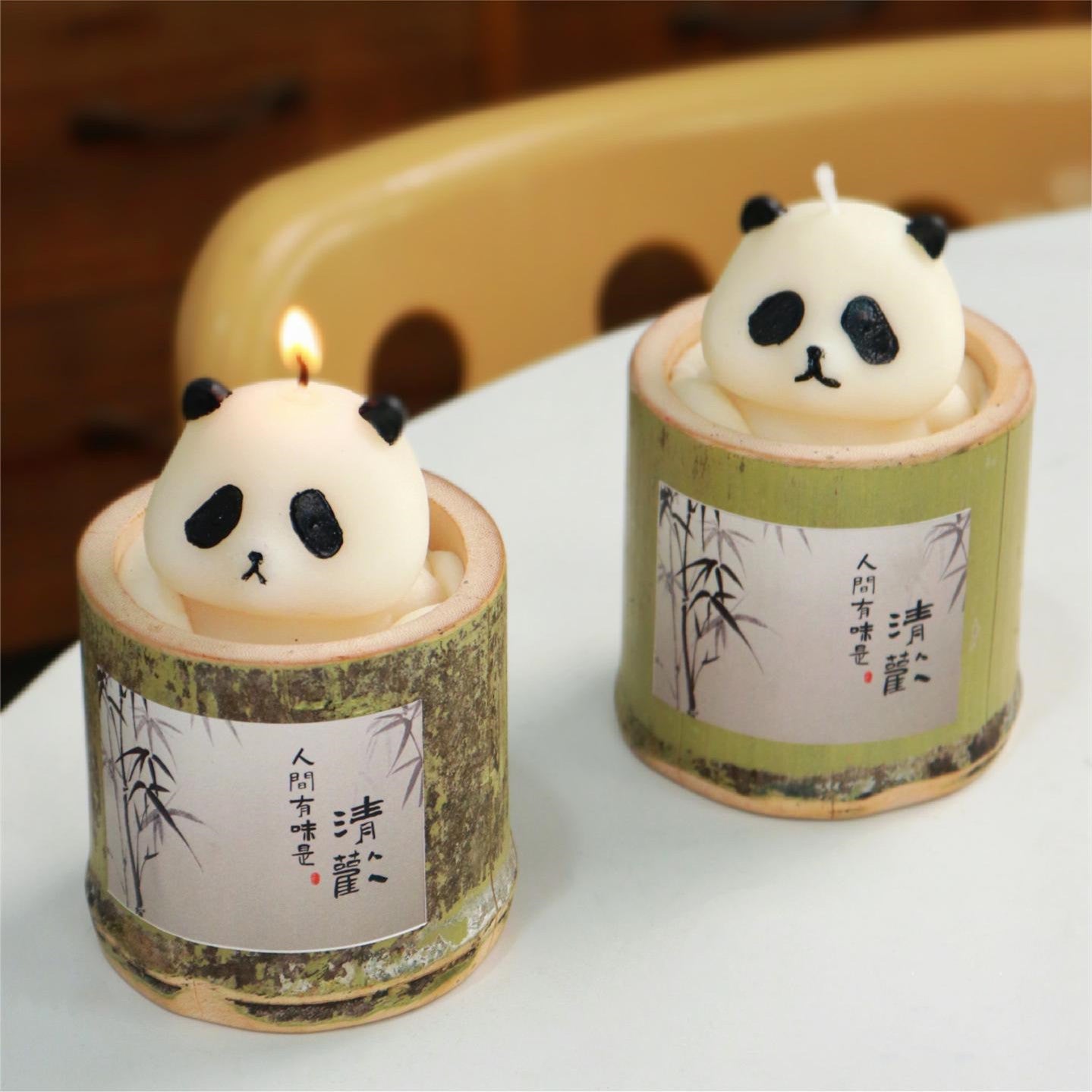 Bougie en bambou Panda - Aromathérapie et design écologique