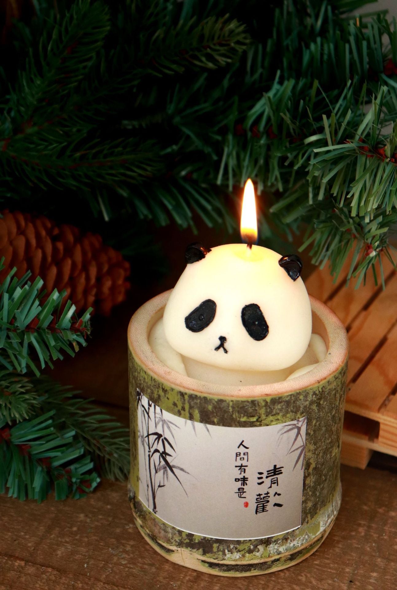Bougie en bambou Panda - Aromathérapie et design écologique