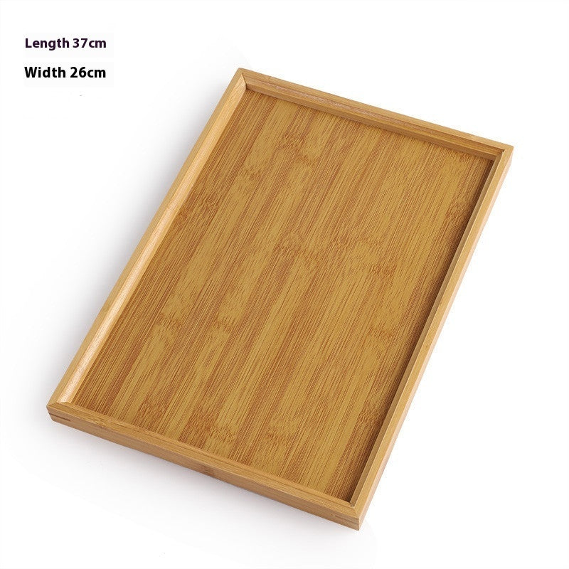 Plateau à thé en bambou rectangulaire - Design minimaliste et durable