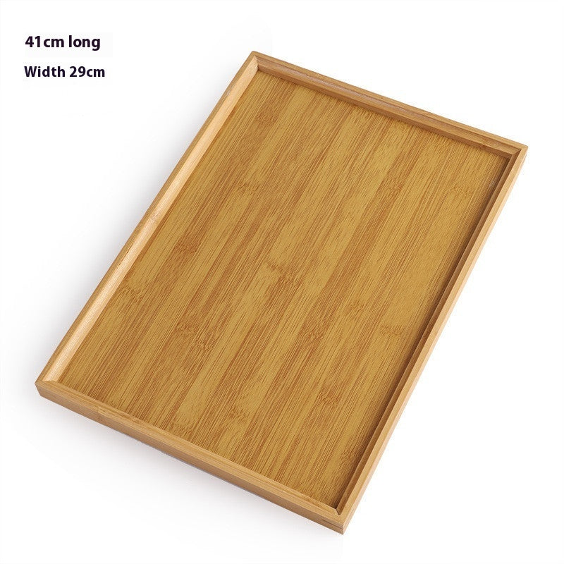 Plateau à thé en bambou rectangulaire - Design minimaliste et durable