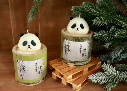 Bougie en bambou Panda - Aromathérapie et design écologique