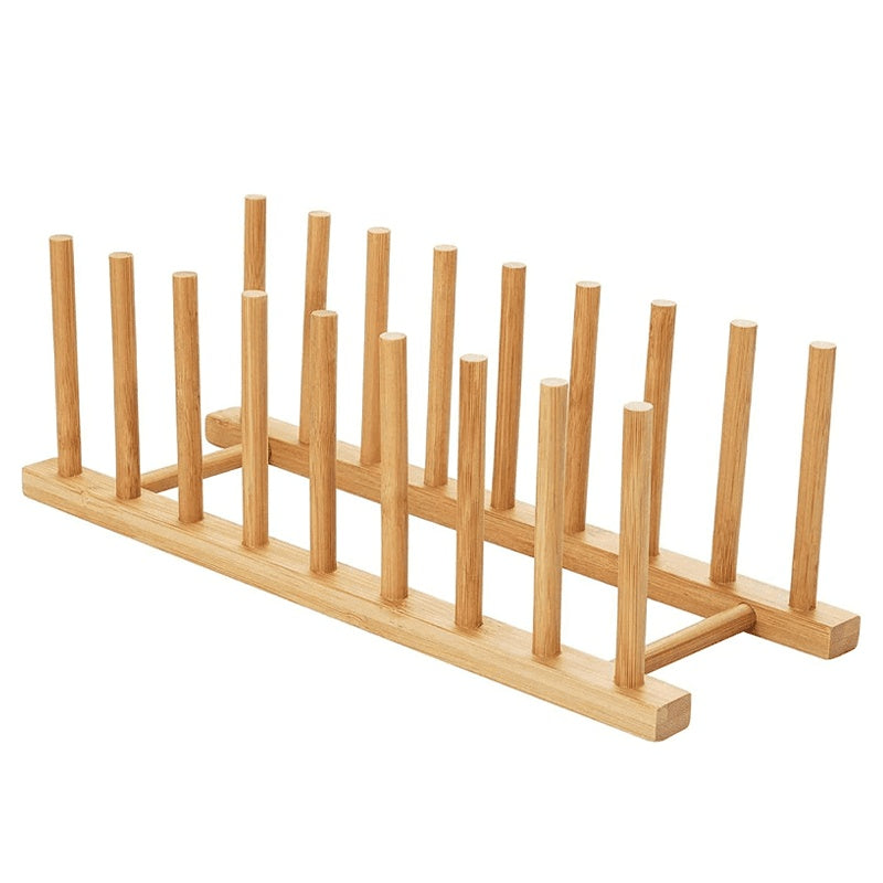 Étagère en bambou pour cuisine - Support de drainage et rangement élég