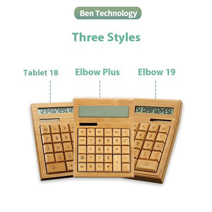 Calculatrice solaire en bambou - Écologique et rechargeable