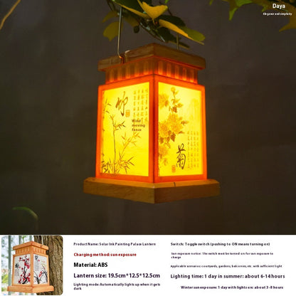 Lumières de jardin solaires en bambou tissées avec bougies LED