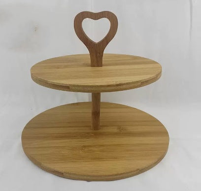 Plateau en bois à trois niveaux pour gâteaux - Idéal pour les collatio