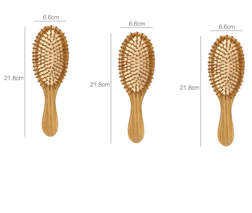Peigne de massage en bambou carbonisé - doux et antistatique