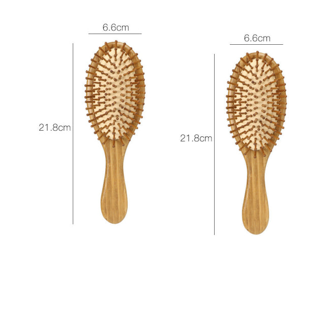 Peigne de massage en bambou carbonisé - doux et antistatique