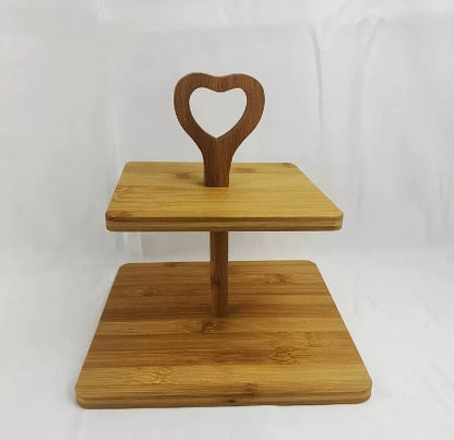 Plateau en bois à trois niveaux pour gâteaux - Idéal pour les collatio