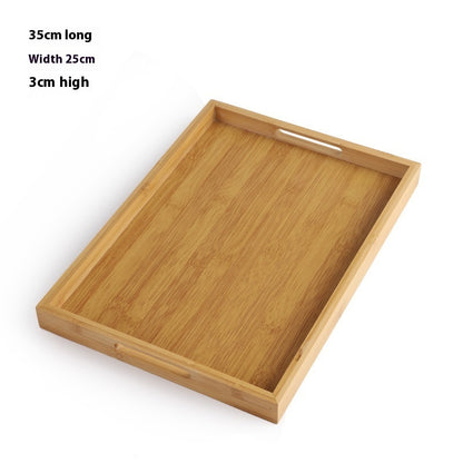 Plateau à thé en bambou rectangulaire - Design minimaliste et durable
