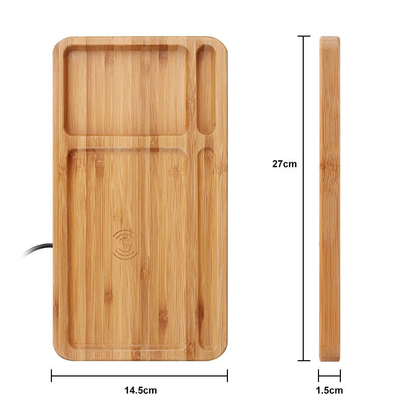 chargeur sans fil en bois de bambou