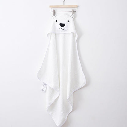 kiboo, serviette de bain bébé en fibre de bambou white