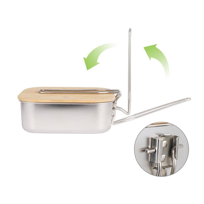 lunchbo™,  lunch box  inox avec couvercle en bambou