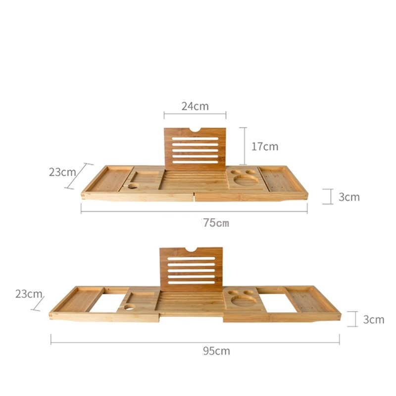 plateau de bain extensible en bambou