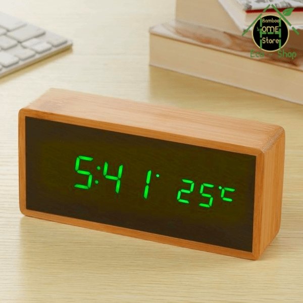Tic-tac­™ Réveil matin en bambou - BambooHomeStore